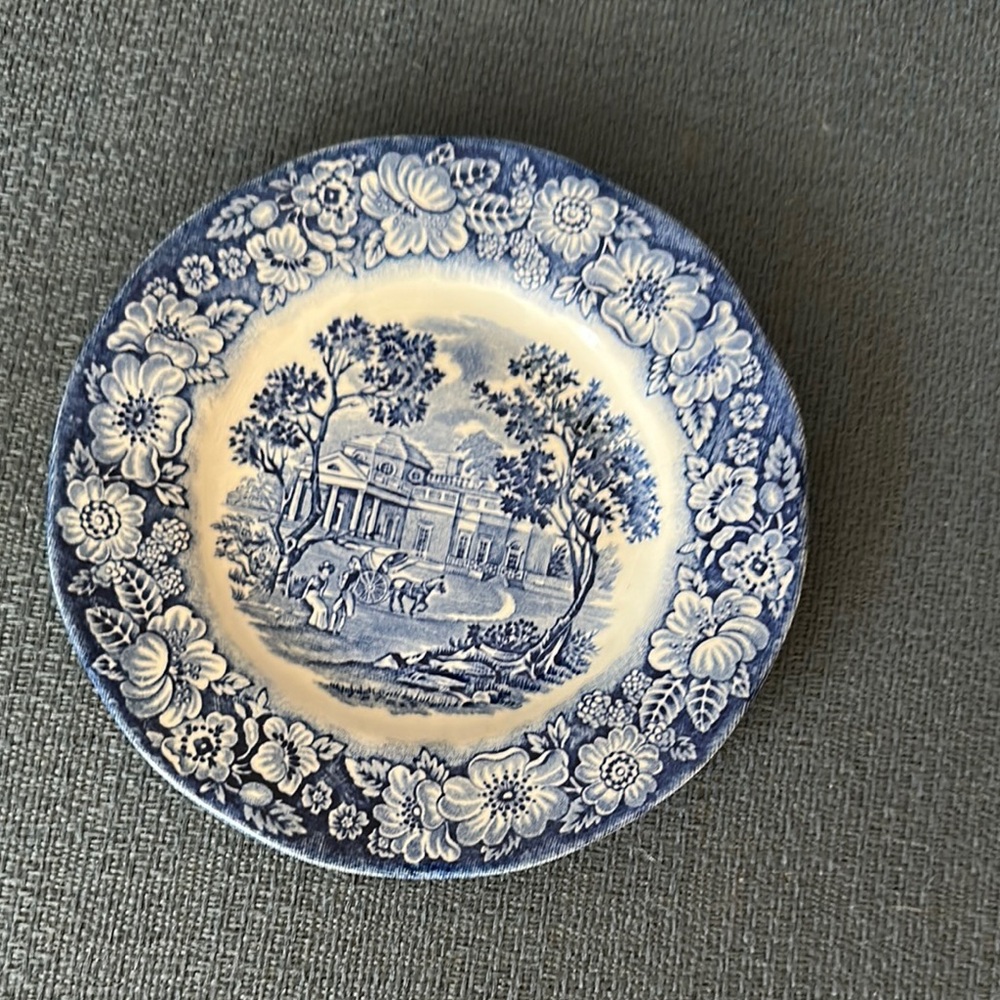 Blue Floral Ceramic Plate
